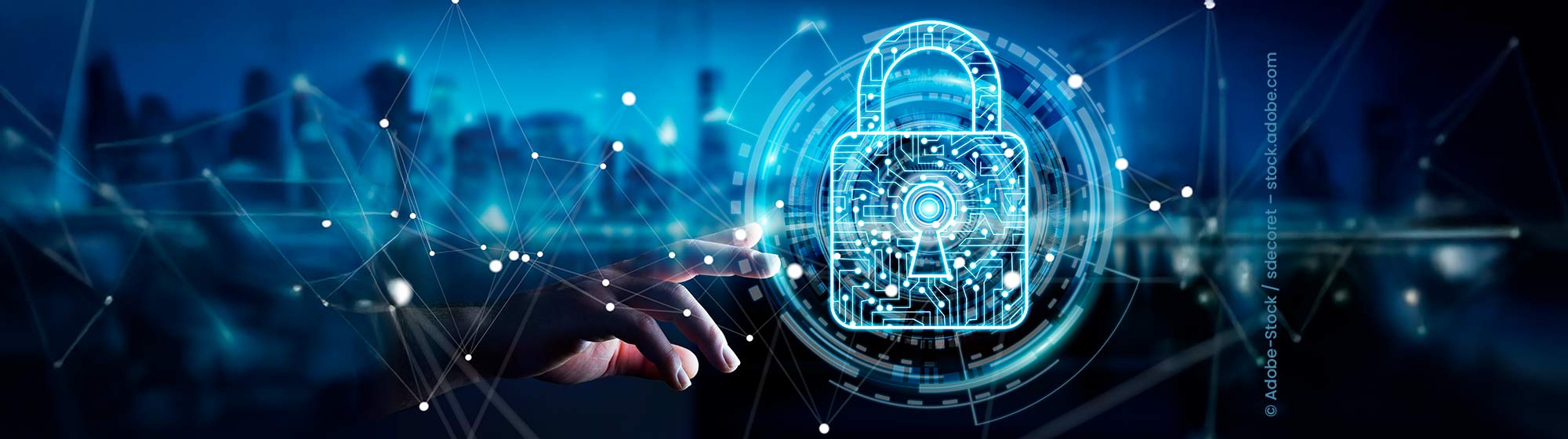 Datenschutz / Compliance / Risikomanagement: Schloss als Sicherheitssymbol für geschützte Daten